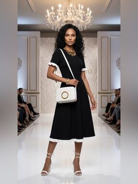 Vince Camuto White Crossbody Bag with Beautiful Gold Ring Detail